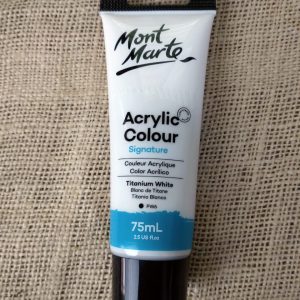 mont marte signature acrylic paint 75ml - titanium white